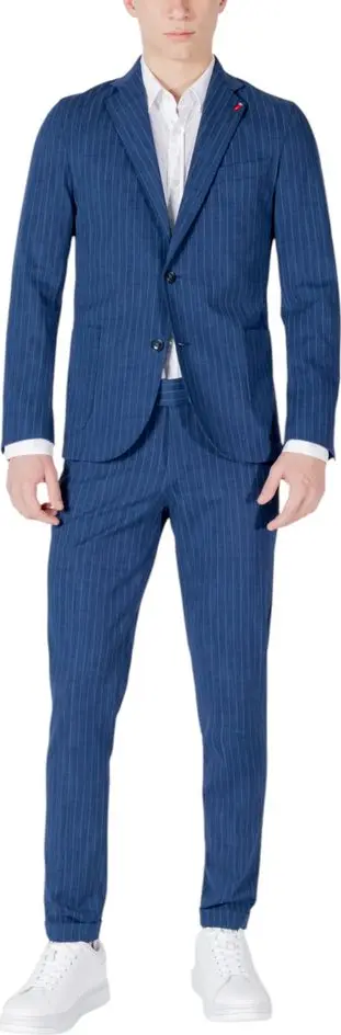 Blue Cotton Two-Piece Suit