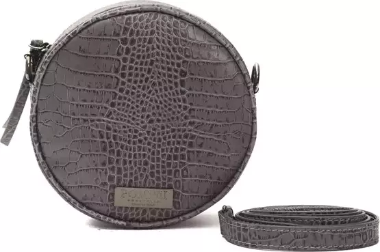 Gray Leather Women Crossbody Bag