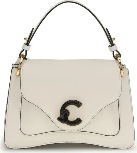 Beige Calf Leather Bos Taurus Shoulder Bag