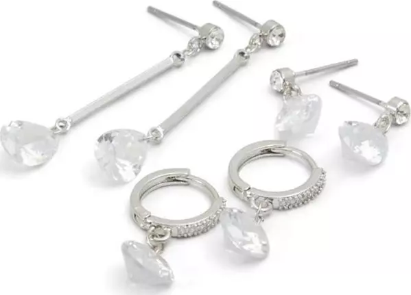 Silver Elastane Earrings