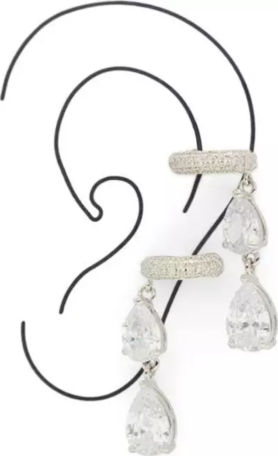 Silver Elastane Earrings