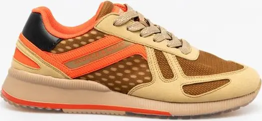 Beige Leather Sneakers