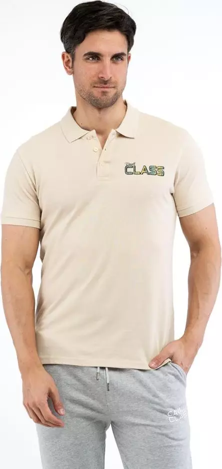 Beige Cotton Polo Shirt