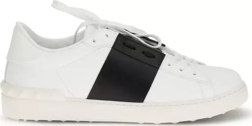 White Calf Leather Bos Taurus Low Top Sneakers