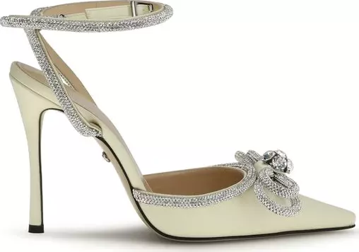 Bicolor Silk High Heel Pumps