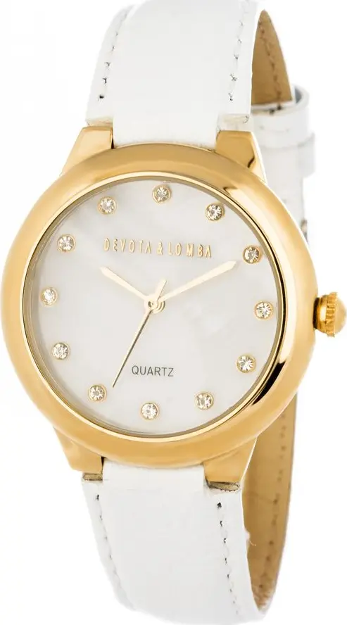 White Leather Dress Watch