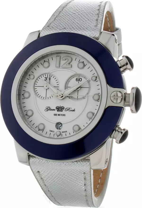 Silver Leather Dress Watch