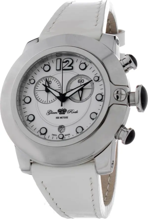 White Leather Dress Watch