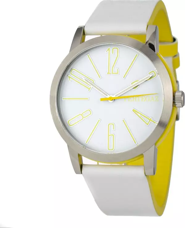 White Leather Dress Watch