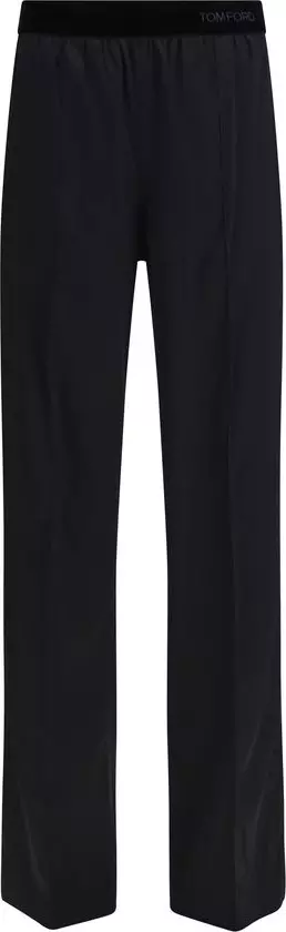 Black Silk Casual Pants