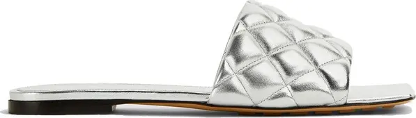 Silver Calfskin Flat Sandals
