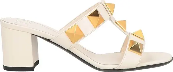 White Calfskin Platform Sandals