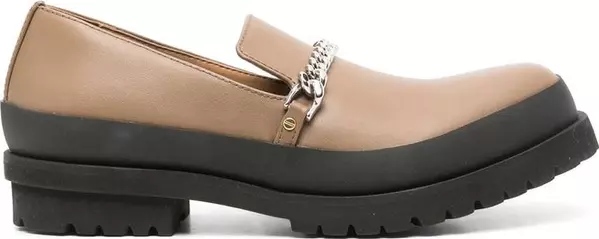 Brown Vegan Leather Slip-On Loafers