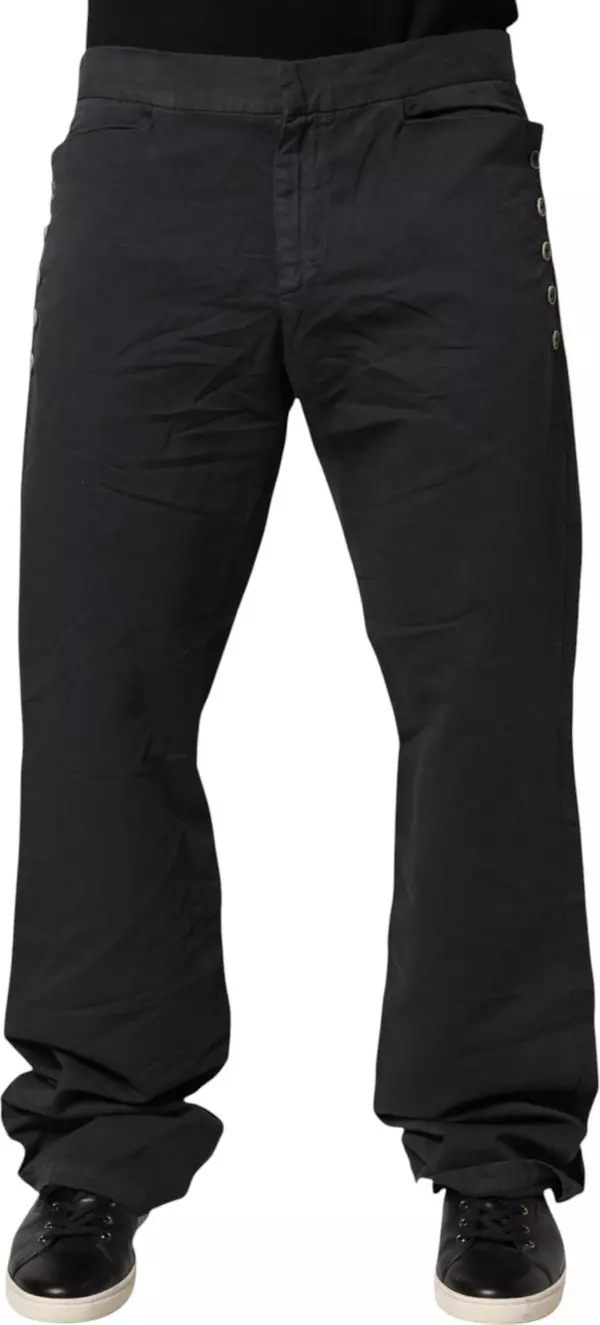 Black Straight Fit Mid Waist Denim Trouser Jeans
