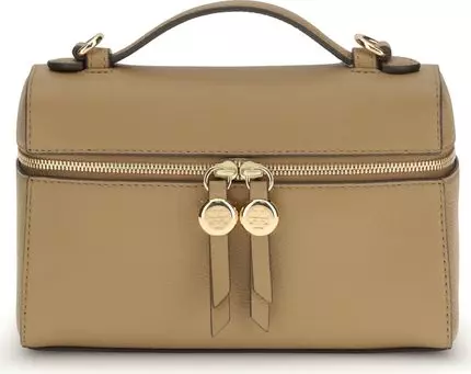 Beige Calf Leather Bos Taurus Handbag
