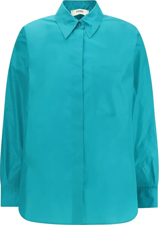 Blue Silk Dress Shirt