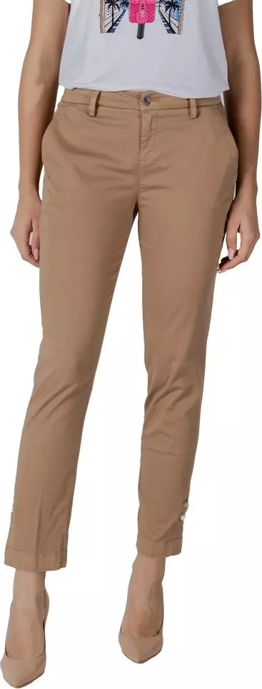 Beige Cotton Chino Pants