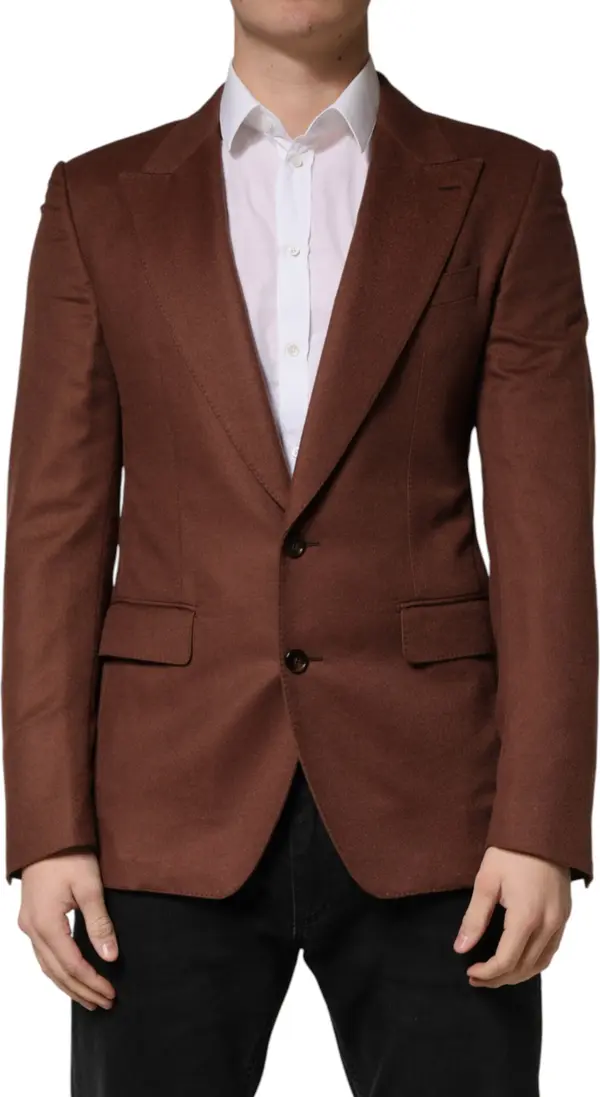 Brown Cashmere Single Breasted Jacket Blazer