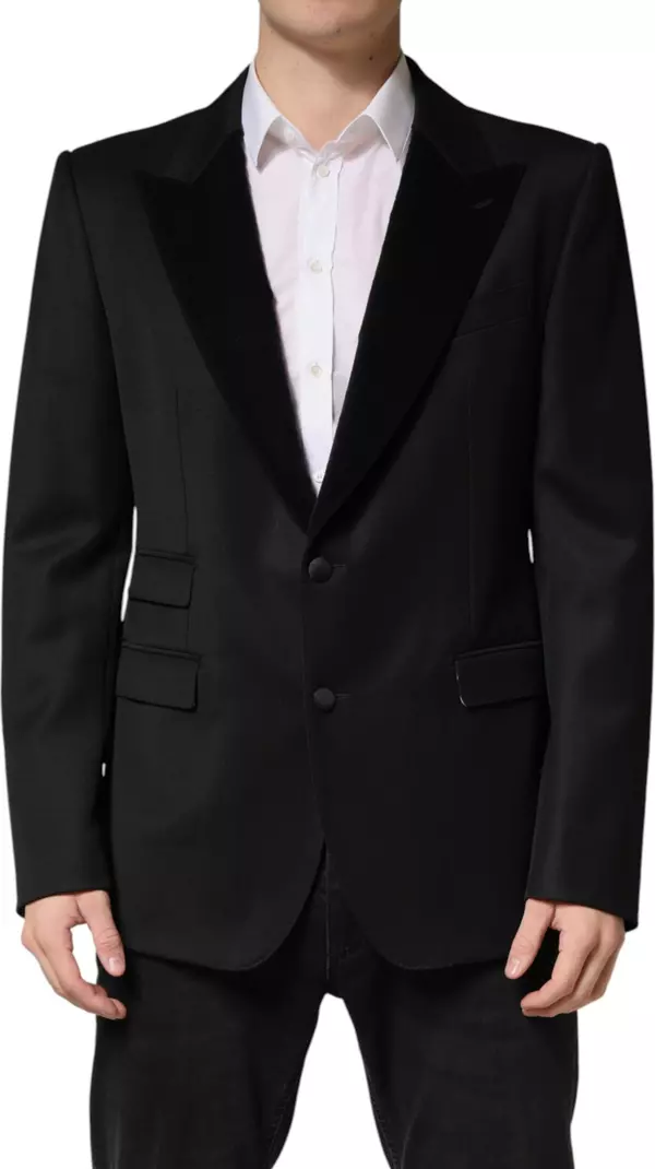 Black Wool Single Breasted Jacket Blazer