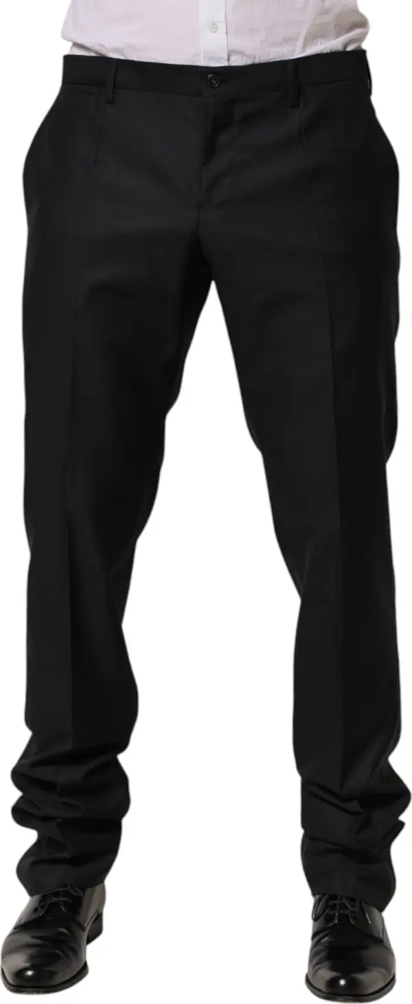 Black Wool Skinny Dress Formal Trouser Pants