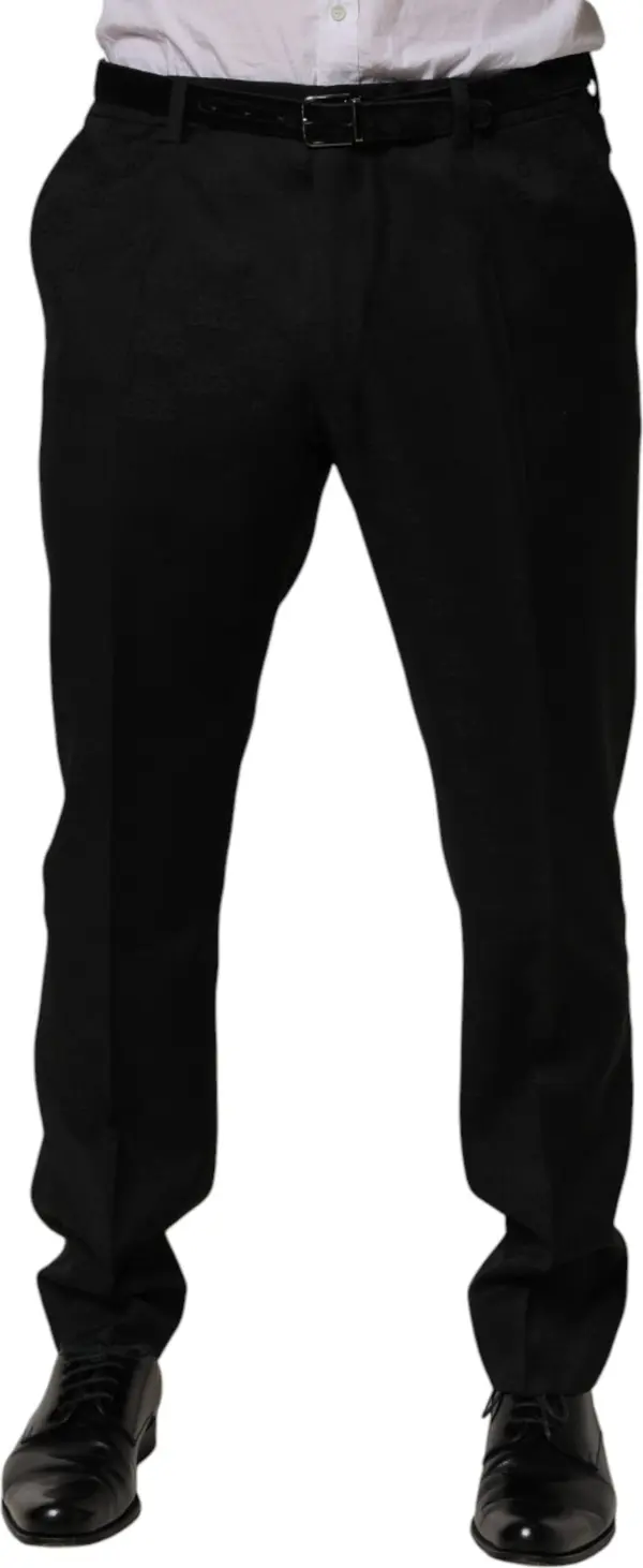 Black Wool Skinny Dress Formal Trouser Pants