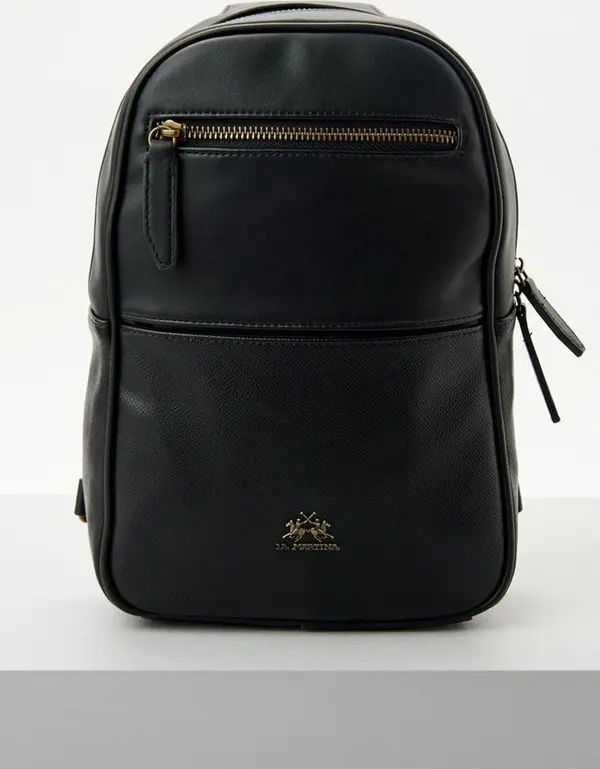Black Polyethylene Crossbody Bag