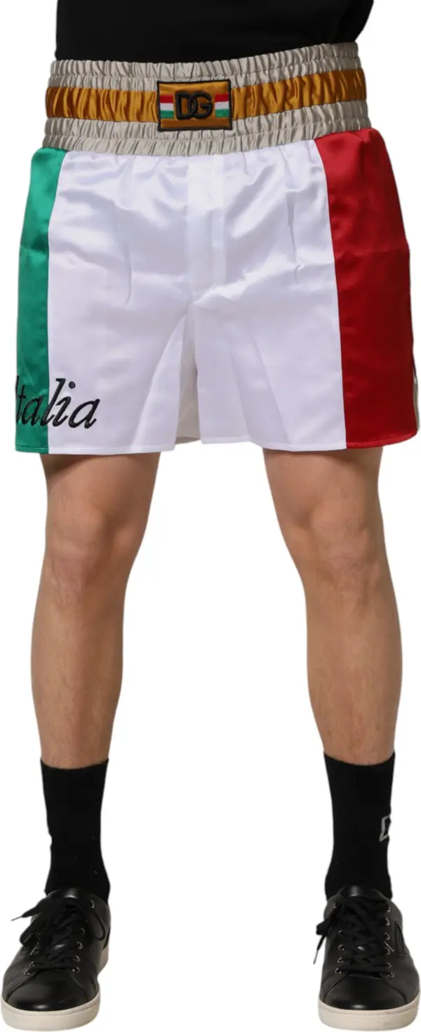 Multicolor Italia Polyester Bermuda Shorts