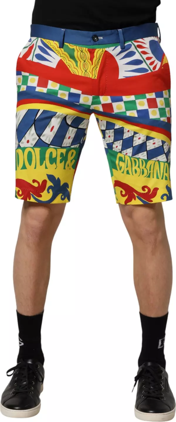 Multicolor Carretto Print Men Bermuda Shorts