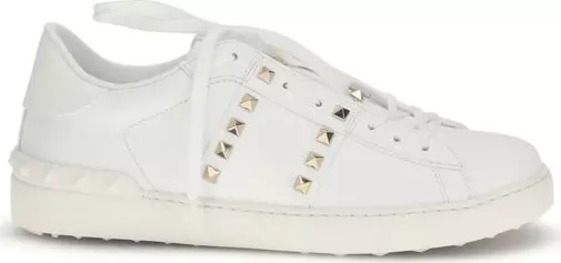 White Calf Leather Bos Taurus Low Top Sneakers