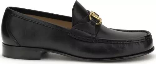 Black Calf Leather Bos Taurus Slip-On Loafers