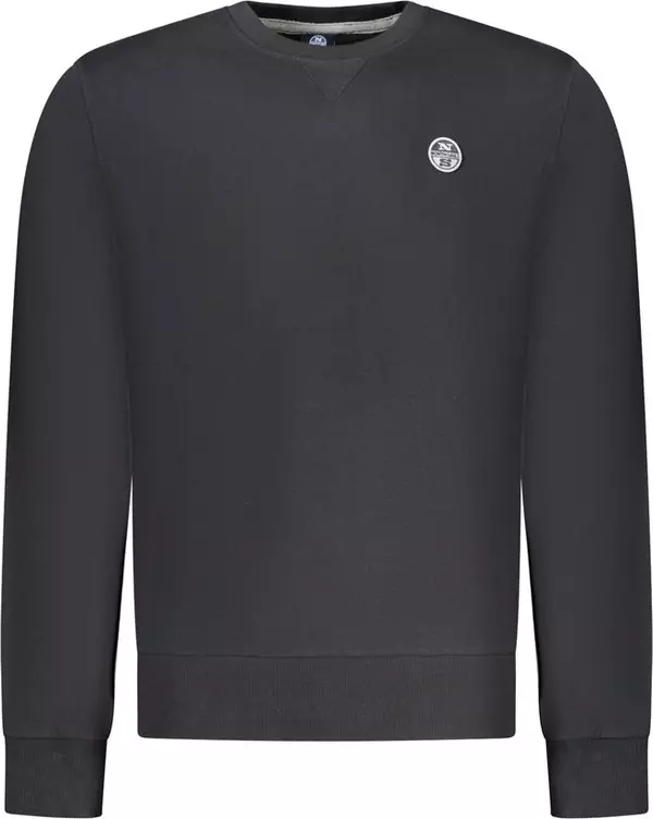 Black Cotton Men Sweatshirt