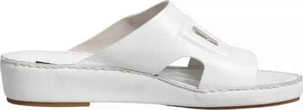 White DG Cutout Slides Slippers Flats Shoes