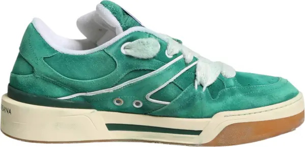 Green Suede New Roma Low Top Sneakers Shoes