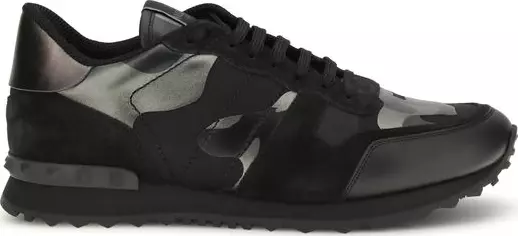 Black Calf Leather Bos Taurus Athletic Sneakers