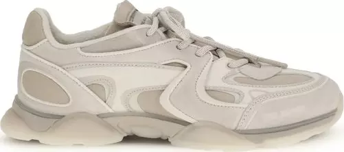 White Calf Leather Bos Taurus Chunky Sneakers