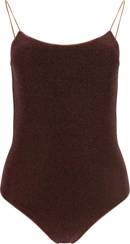 Brown Metal One-Piece Swimsuit