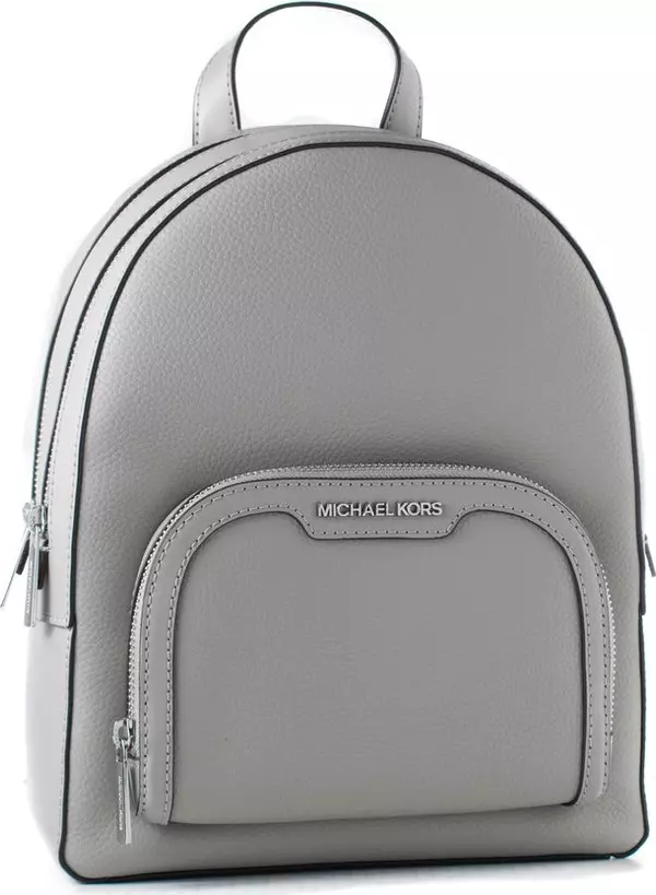 Gray Leather Backpack
