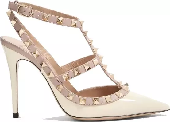 Beige Calfskin High Heel Pumps