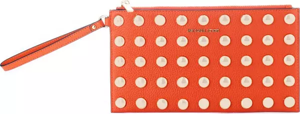 Orange Leather Clutch Bag