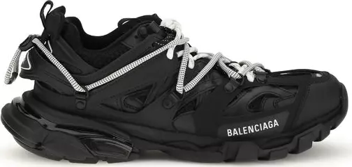 Black Polyethylene Athletic Sneakers