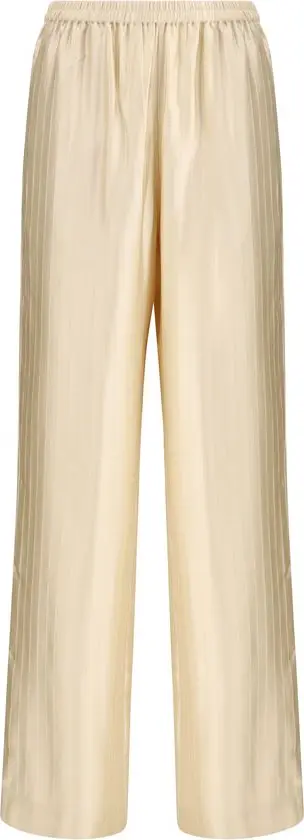 Beige Viscose Casual Pants