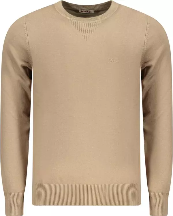 Beige Viscose Men Sweater