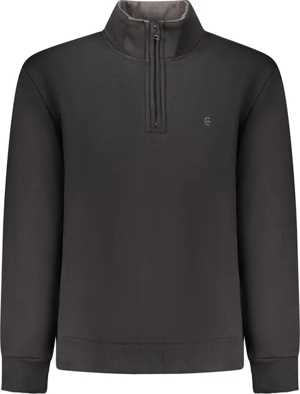 Black Cotton Men Sweatshirt