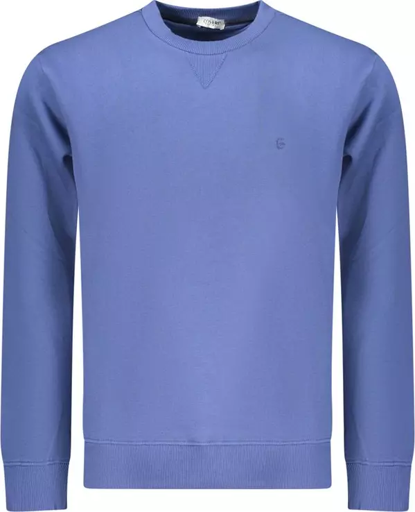 Blue Cotton Men Sweatshirt
