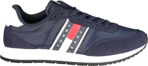 Blue Polyurethane Men Sneaker