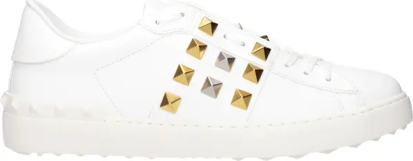 White Leather Low Top Sneakers