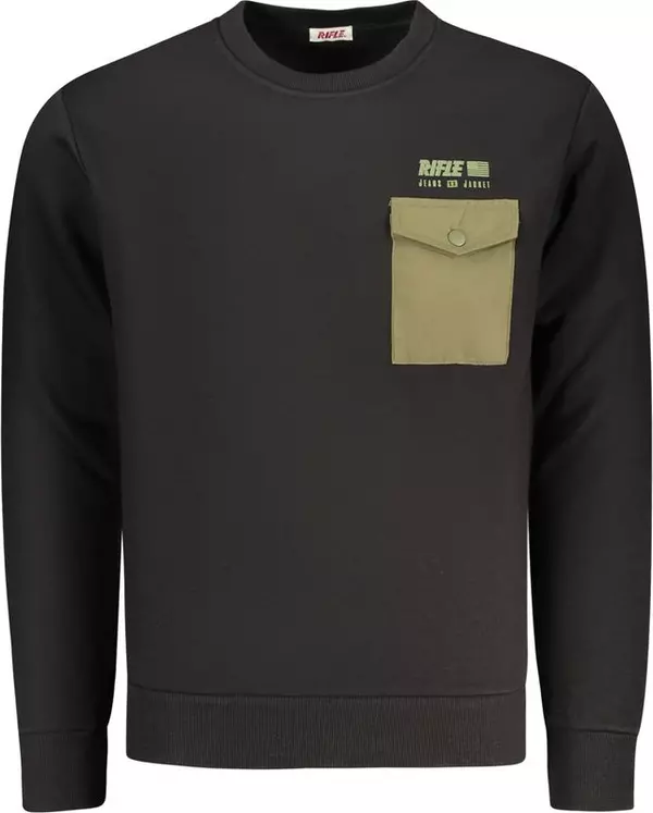 Black Cotton Men's Sweatshirt