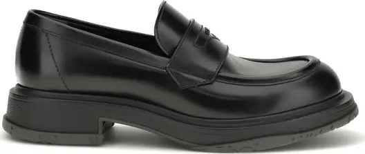 Black Calf Leather Bos Taurus Slip-On Loafers
