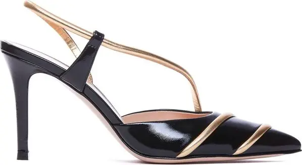 Black Lamb Leather High Heel Pumps