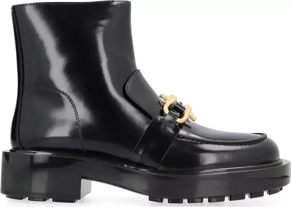 Black Calfskin Ankle Boots